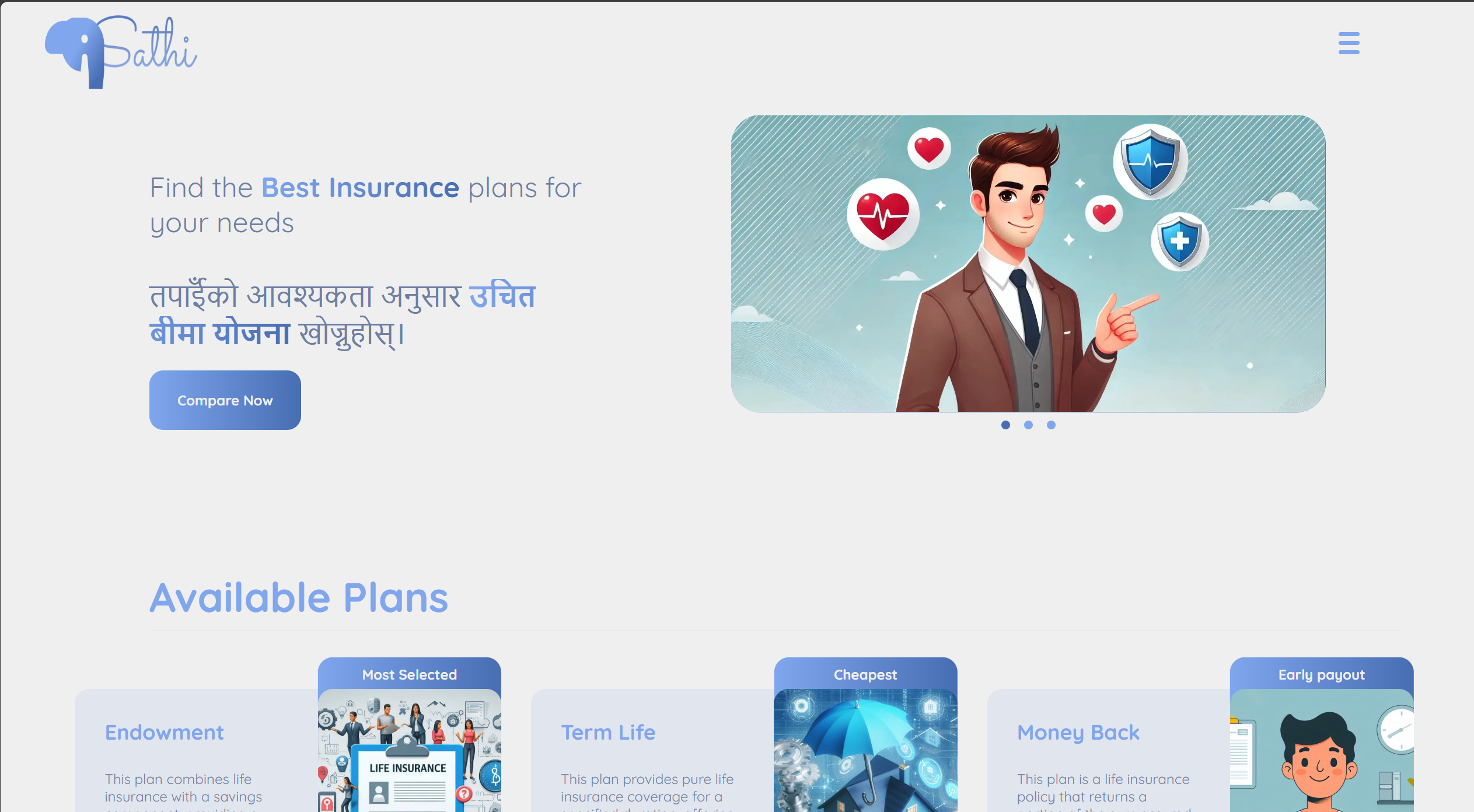 Insurance Policy Comparison Web App "Insurance-Sathi"